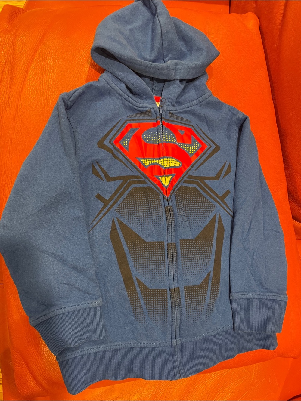 DC Comics Blue Hoodie with Red & Yellow Superman Shield